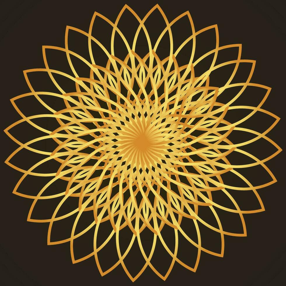 mandala d'or Couleur vecteur, modèle, contour, conception, arrière-plan, abstrait, fleur, mariage, art, main, illustration, yoga, floral, modèle, Inde, silhouette, Indien, asiatique, frontière, tatouage vecteur