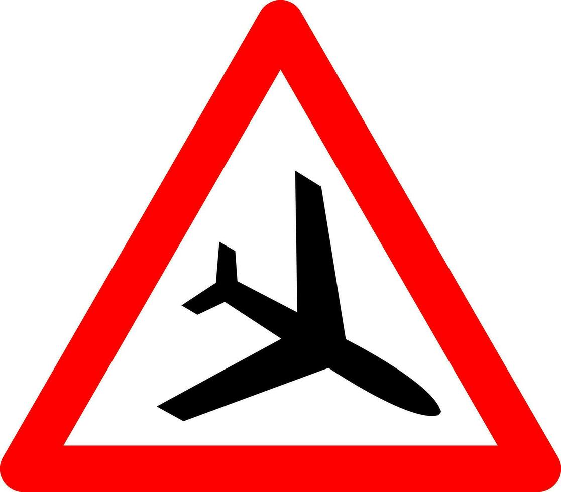 faible en volant avion signe. avertissement signe à propos vol à basse altitude avion. rouge Triangle signe avec un avion silhouette à l'intérieur. avertir, Avions. il faut se méfier hélicoptère à faible altitude. droga près aéroport. vecteur