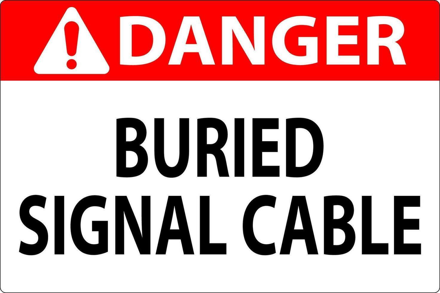 danger signe, enterré signal câble sur blanc bacground vecteur