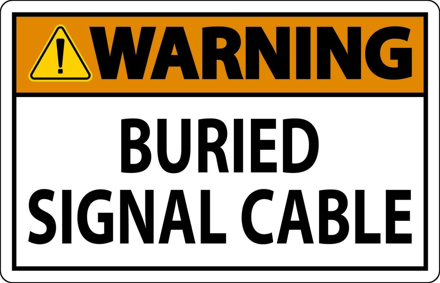 avertissement signe enterré signal câble sur blanc bacground vecteur