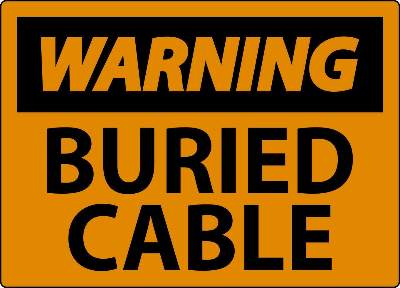 avertissement signe enterré câble sur blanc Contexte vecteur