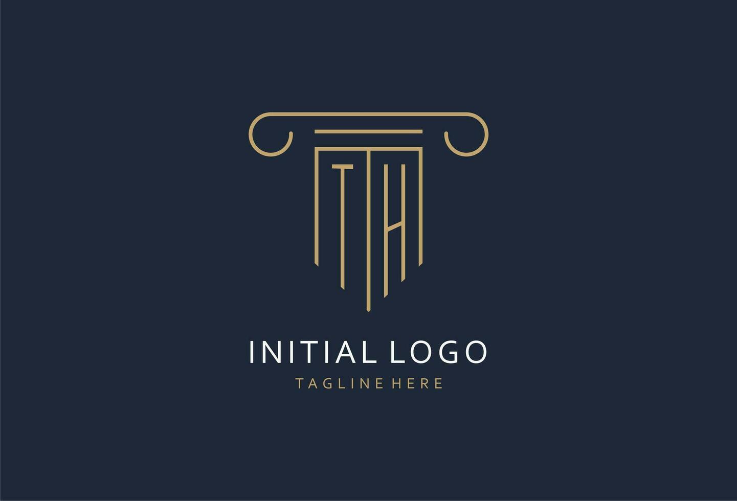 e initiale avec pilier forme logo conception, Créatif monogramme logo conception pour loi raffermir vecteur
