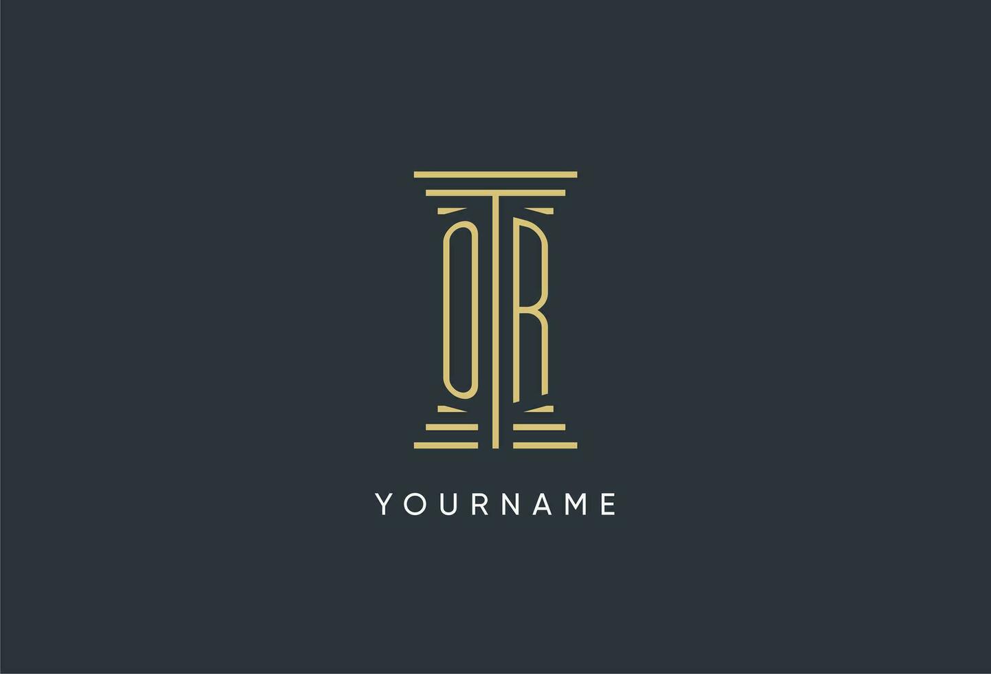 ou initiale monogramme avec pilier forme logo conception vecteur