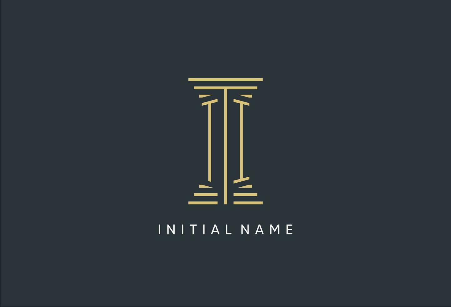 ti initiale monogramme avec pilier forme logo conception vecteur