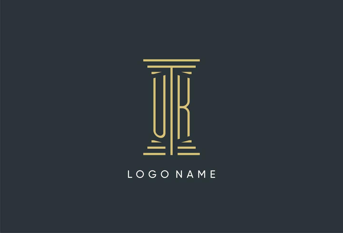 Royaume-Uni initiale monogramme avec pilier forme logo conception vecteur