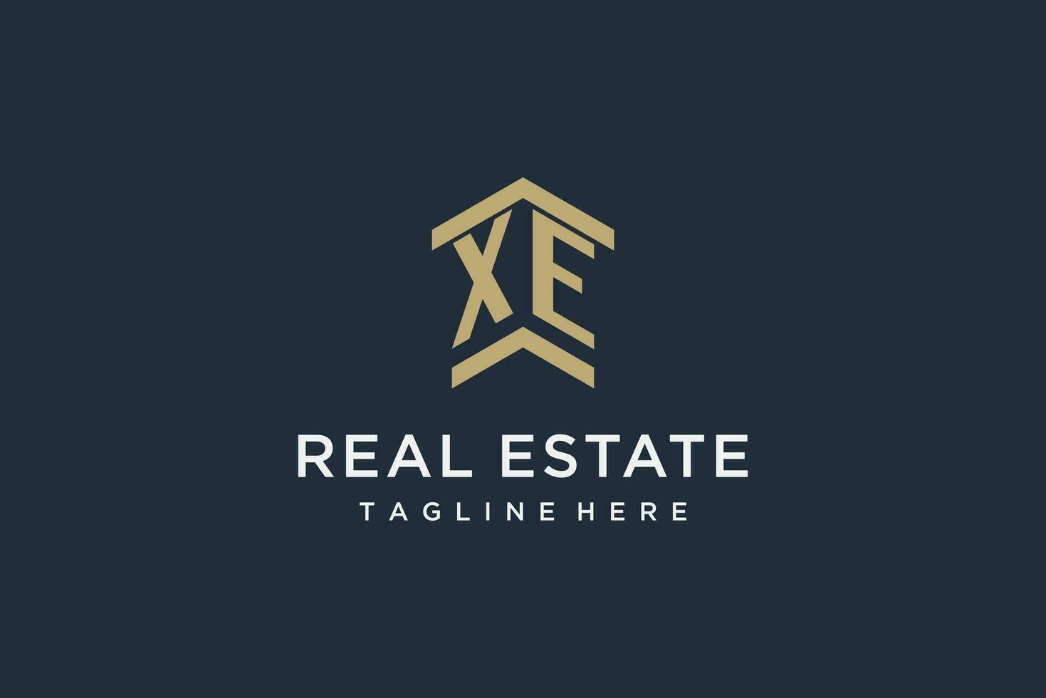 initiale xe logo pour réel biens avec Facile et Créatif maison toit icône logo conception des idées vecteur
