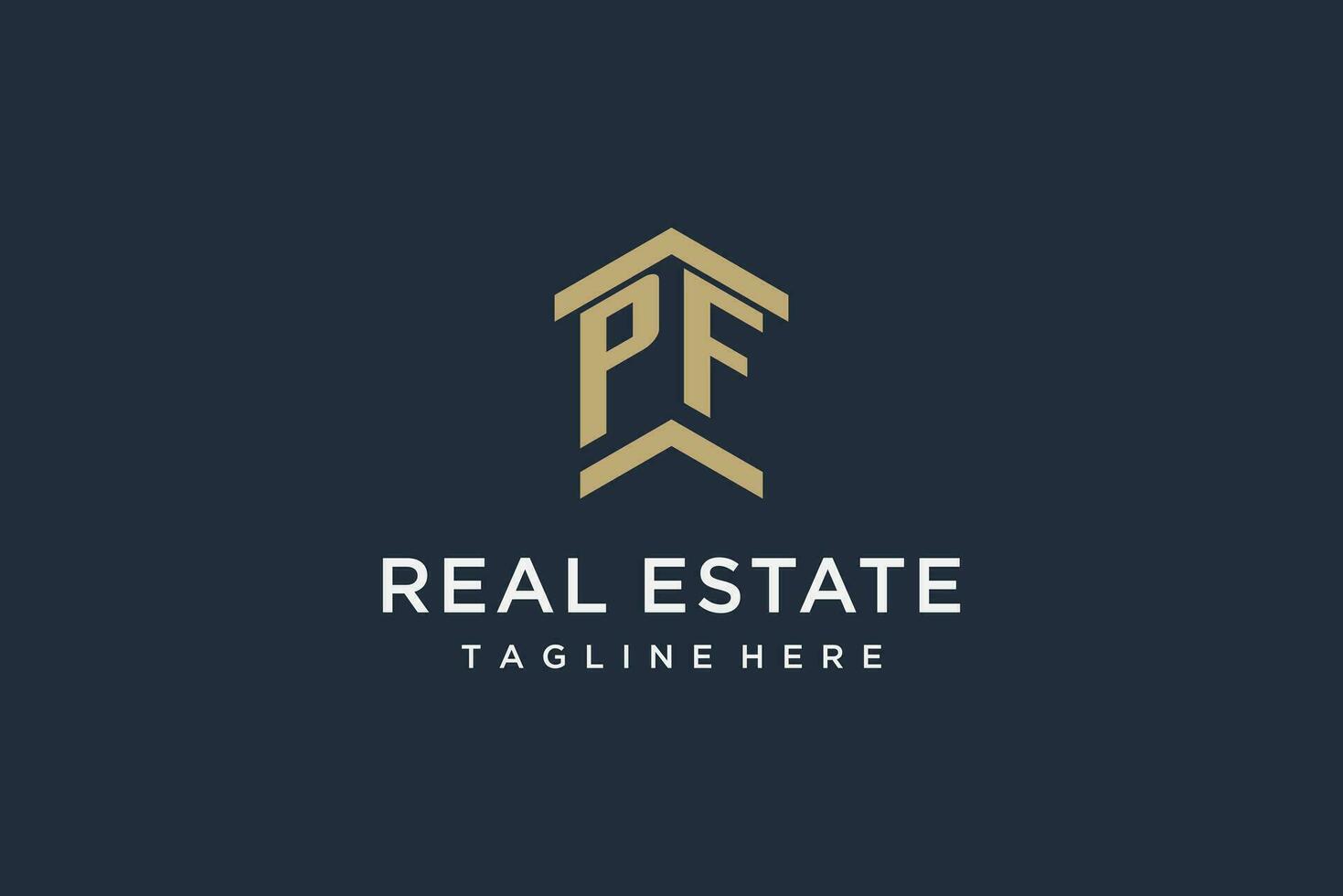 initiale pf logo pour réel biens avec Facile et Créatif maison toit icône logo conception des idées vecteur