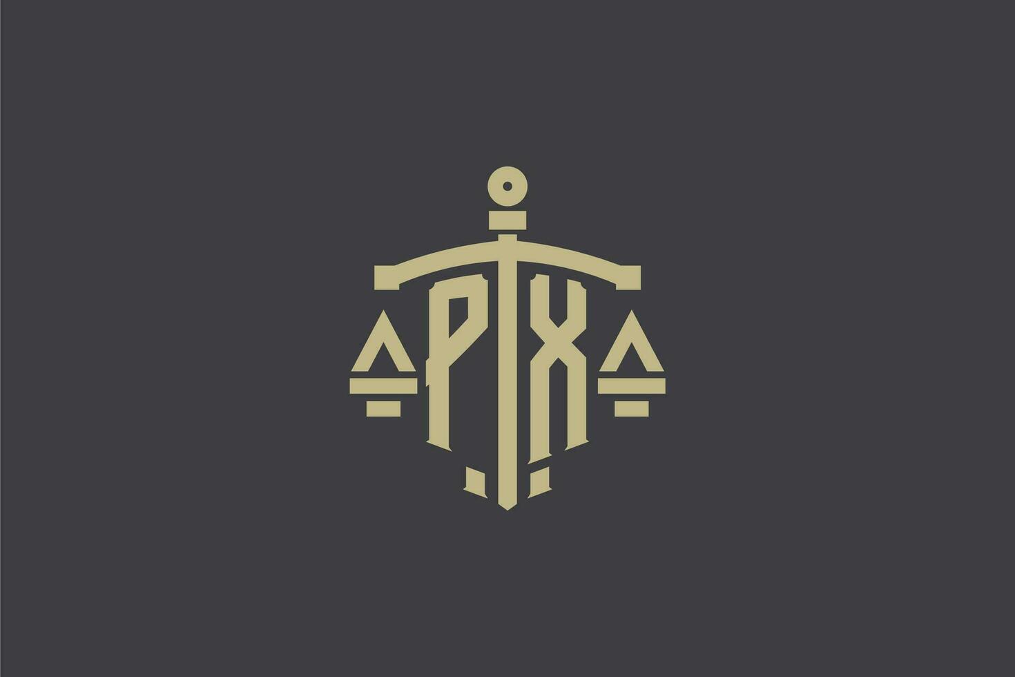 lettre pixels logo pour loi Bureau et avocat avec Créatif échelle et épée icône conception vecteur