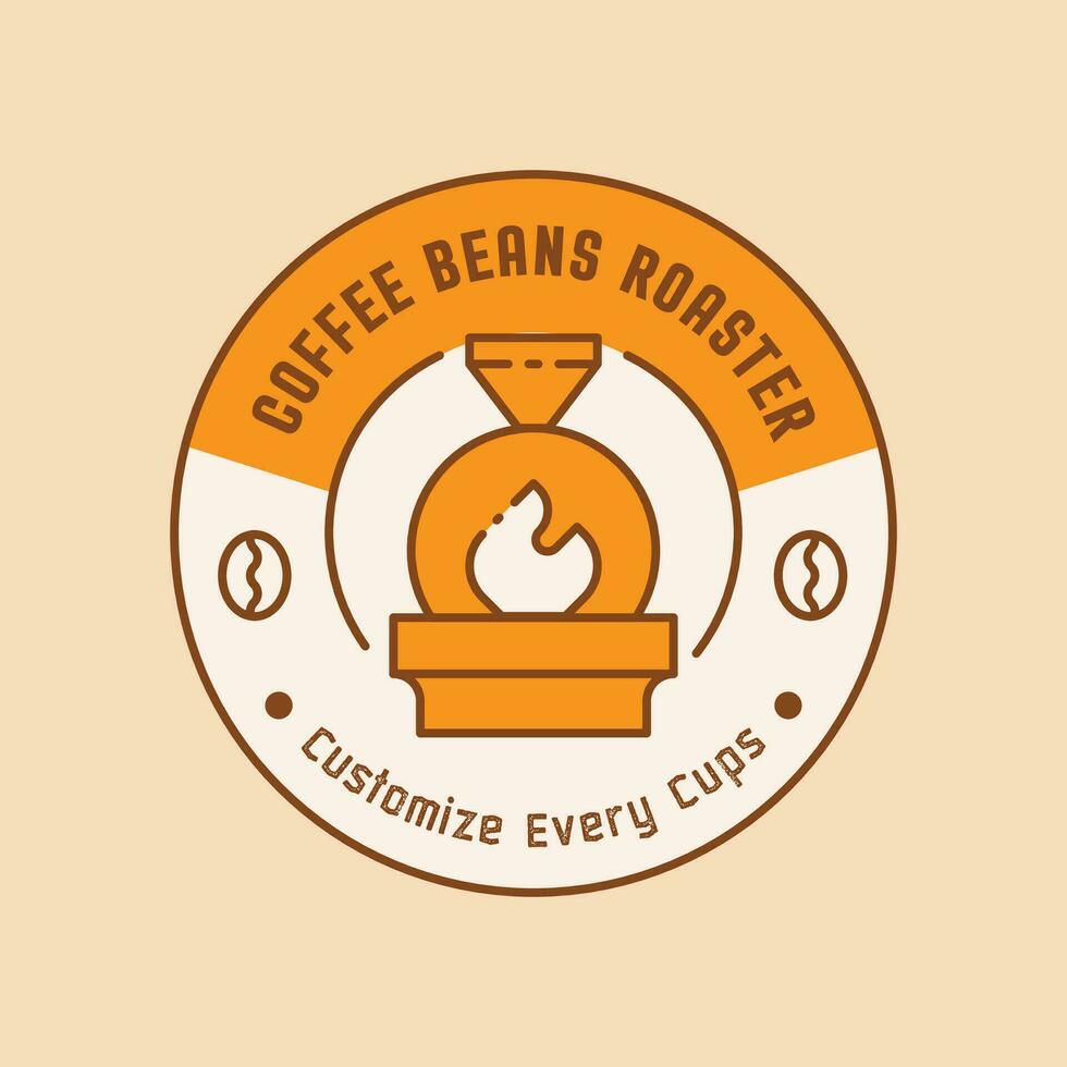 flamme sur café rôtissoire machine logo vecteur