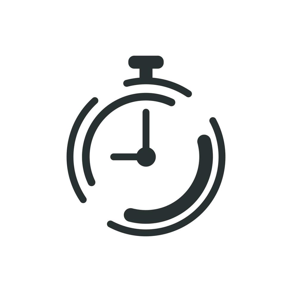 l'horloge minuteur icône dans plat style. temps alarme illustration sur blanc isolé Contexte. chronomètre l'horloge affaires concept. vecteur