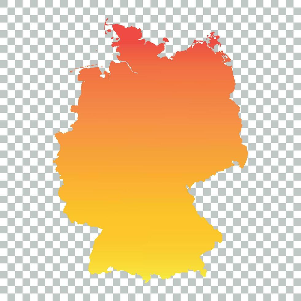 Allemagne carte. coloré Orange vecteur illustration