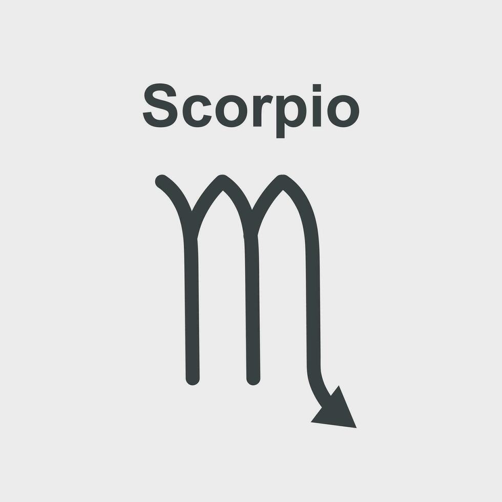 Scorpion zodiaque signe. plat astrologie vecteur illustration sur blanc Contexte.