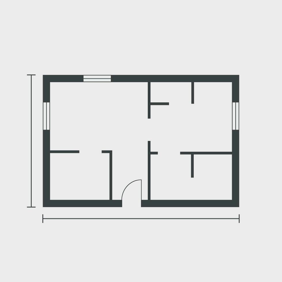 maison plan Facile plat icône. vecteur illustration sur blanc Contexte.