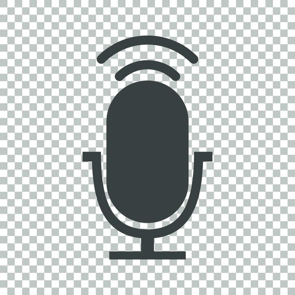 microphone icône plat vecteur
