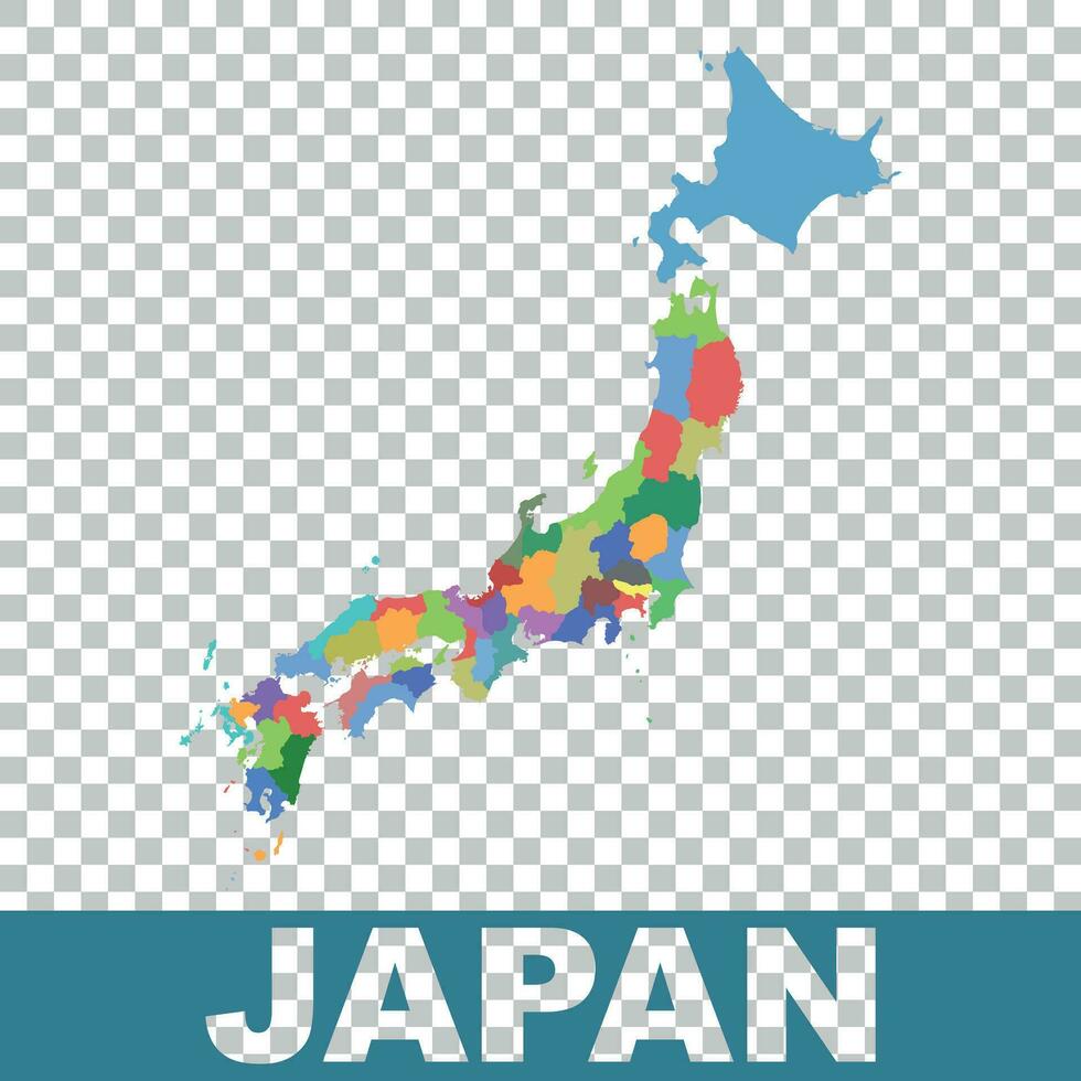 Japon administratif carte. vecteur plat