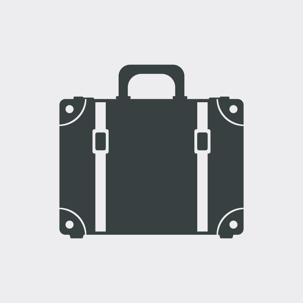 valise plat vecteur illustration sur blanc Contexte. Cas pour tourisme, voyage, voyage, visite, voyage, été vacances.