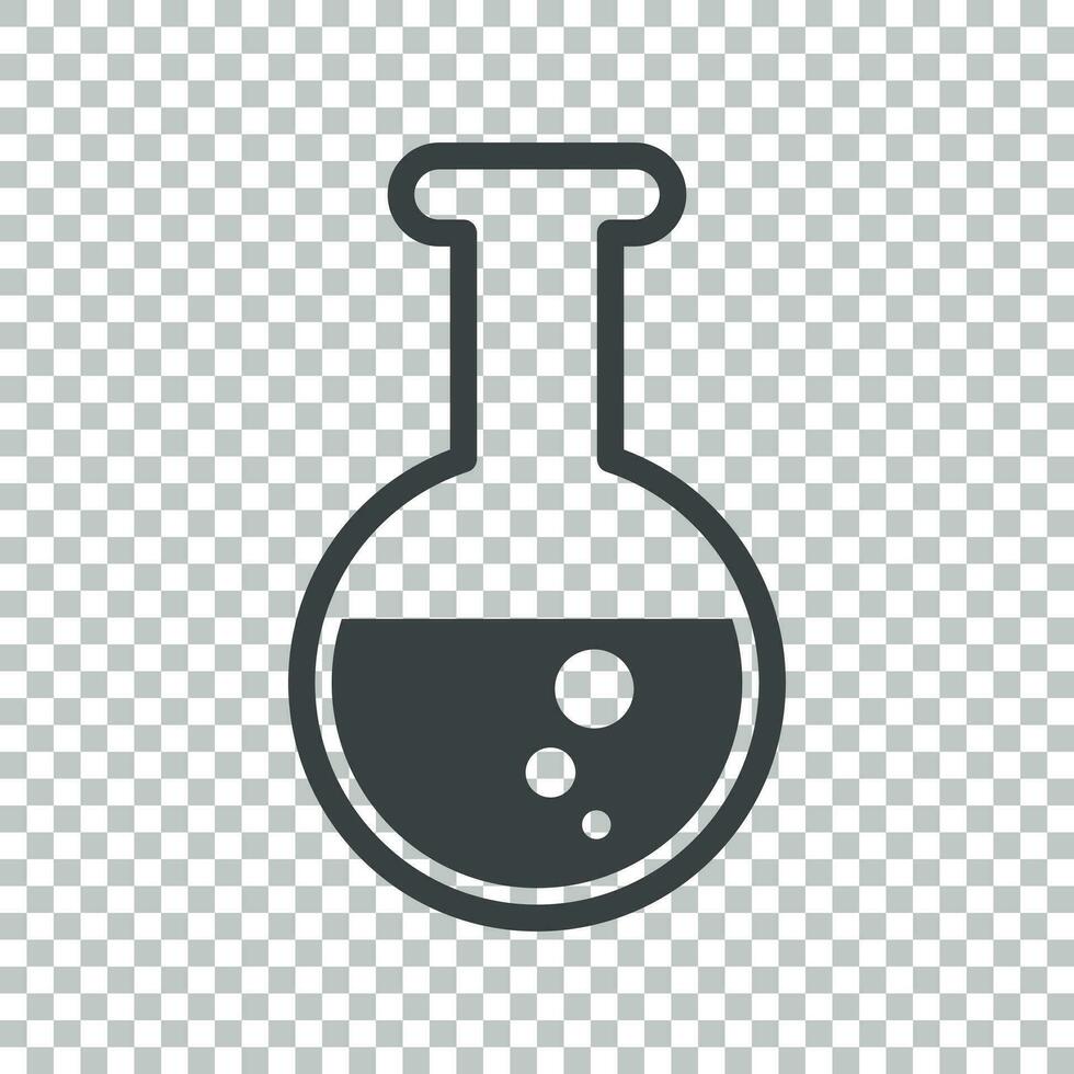 chimique tester tube pictogramme icône. chimique laboratoire équipement isolé sur isolé Contexte. expérience flacons pour science expérience. branché moderne vecteur symbole. Facile plat illustration