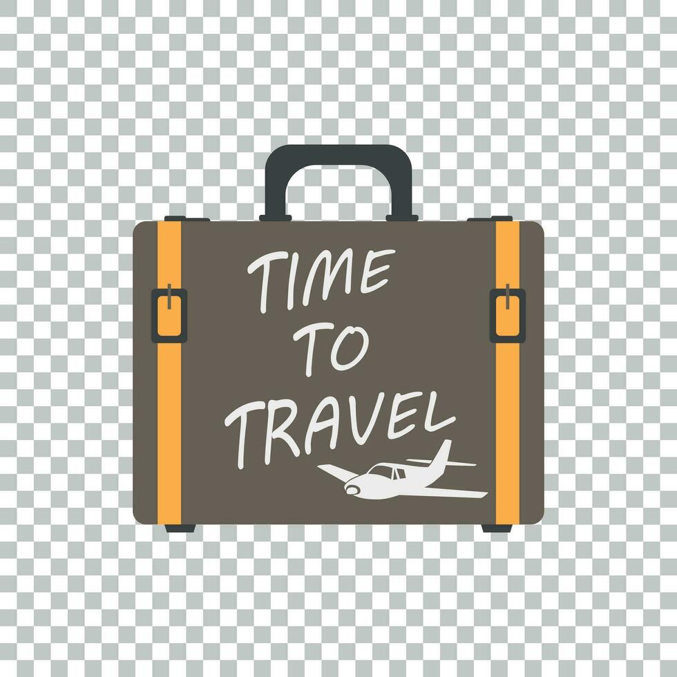 valise plat vecteur illustration sur isolé Contexte. Cas pour tourisme, voyage, voyage, visite, voyage, été vacances.