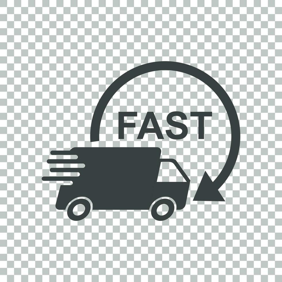 livraison un camion vecteur illustration. vite livraison un service livraison icône. Facile plat pictogramme pour entreprise, commercialisation ou mobile app l'Internet concept