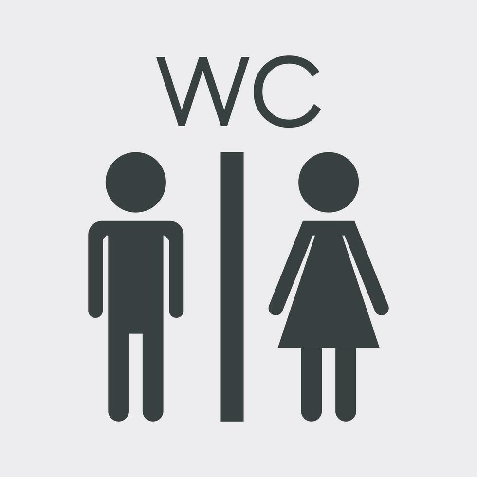 vecteur toilettes, salle de repos icône sur blanc Contexte. moderne homme et femme plat pictogramme. Facile plat symbole pour la toile site conception.