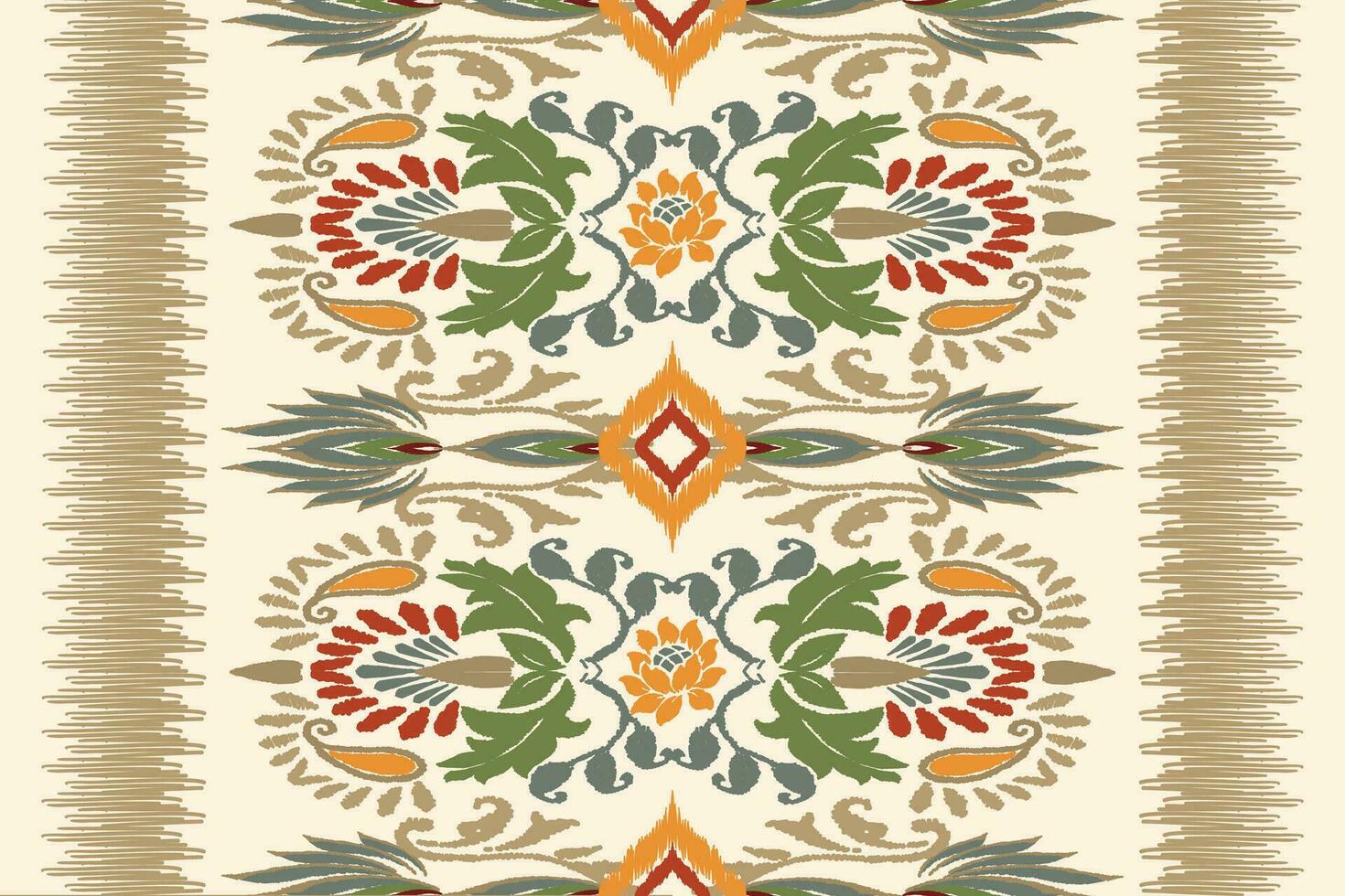 sans couture modèle de ikat, traditionnel sans couture modèle, Jaune arrière-plan, aztèque style, broderie, abstrait, vecteur, conception illustration pour texture, tissu, imprimer. vecteur