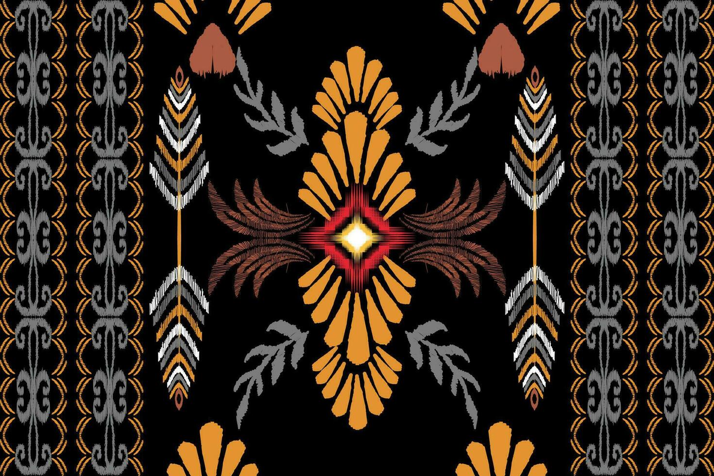 abstrait ethnique ikat Contexte. ethnique sans couture modèle dans tribal. en tissu mexicain style. conception pour fond d'écran, vecteur illustration, tissu, vêtements, tapis, textile, batique, broderie.