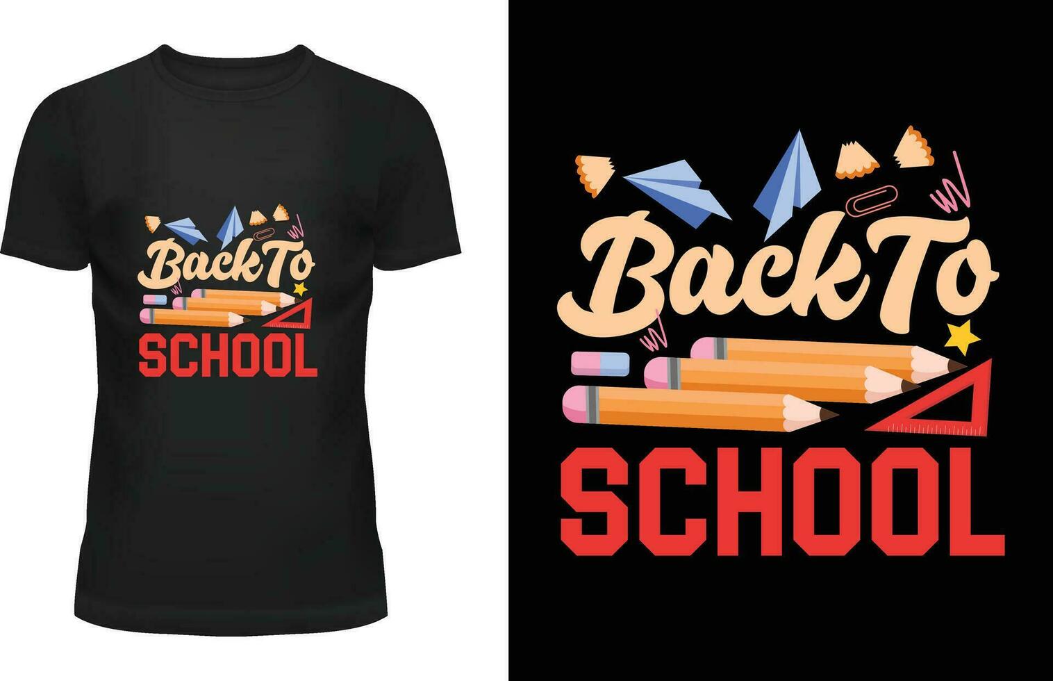 conception de t-shirt de retour à l'école vecteur