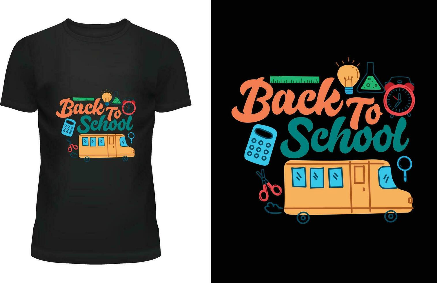 conception de t-shirt de retour à l'école vecteur