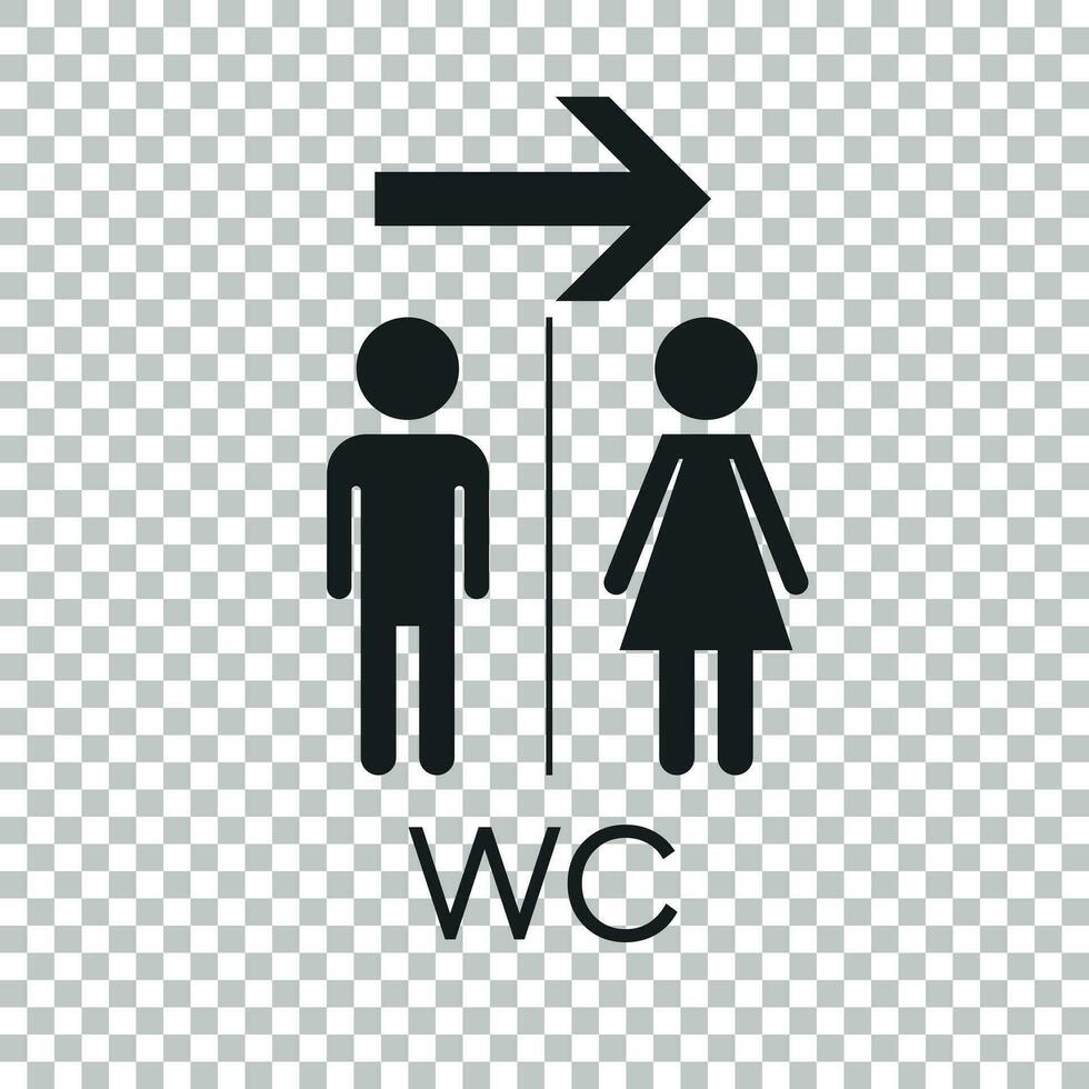 toilettes, toilette plat vecteur icône . Hommes et femmes signe pour salle de repos sur isolé Contexte.