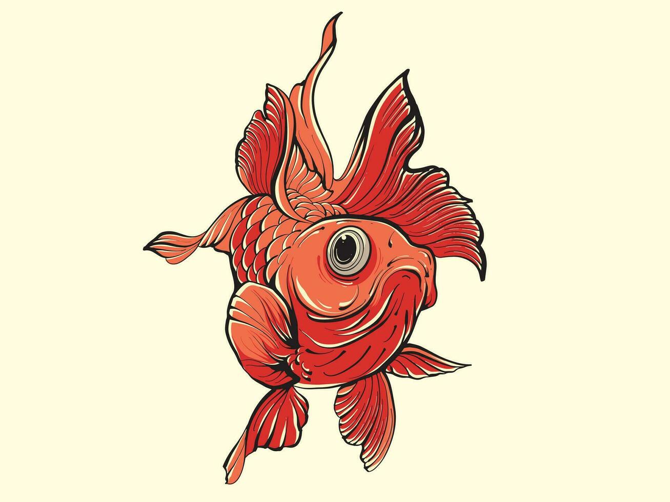 mignonne bébé poisson rouge vecteur