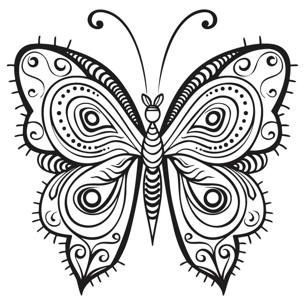 coloriage papillon vecteur