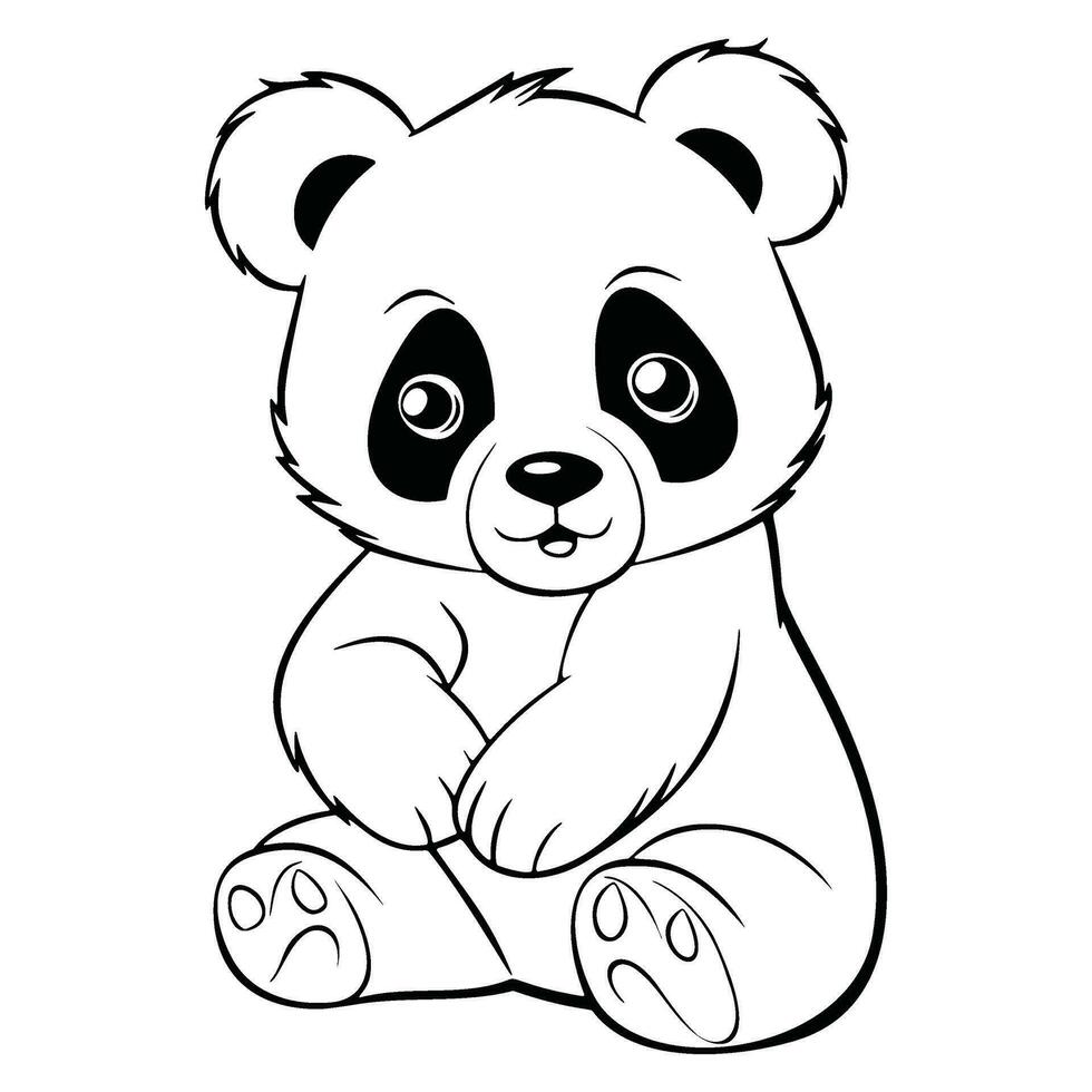 kawaii Panda coloration page vecteur