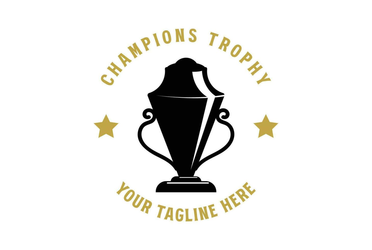 circulaire ancien rétro champion trophée tasse badge emblème étiquette pour sport club compétition icône illustration conception vecteur