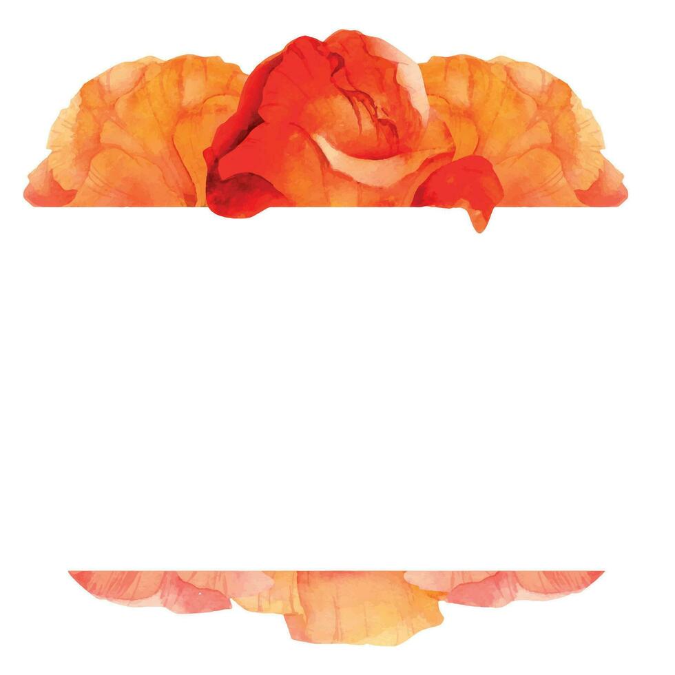 arrangement de cadre de cercle aquarelle avec des fleurs de pavot rouge vif d'été dessinés à la main. isolé sur fond blanc. conception pour les invitations, mariage, cartes d'amour ou de voeux, papier, impression, textile vecteur