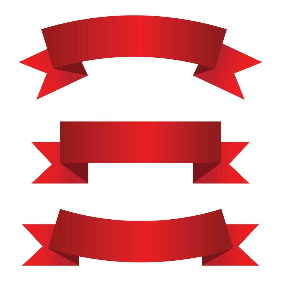 vecteur rouge ruban et bannière étiquette signe étiquette arc art fête