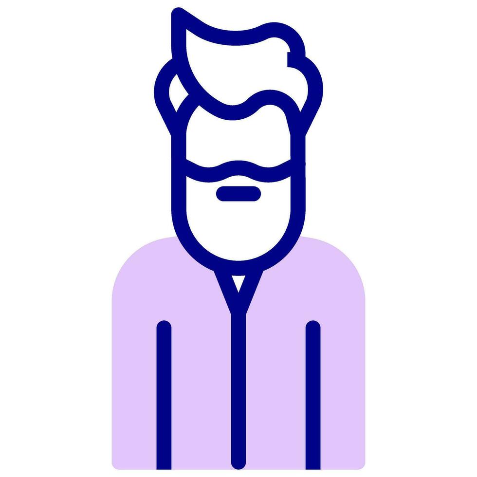 barbe homme avatar vecteur coloré icône