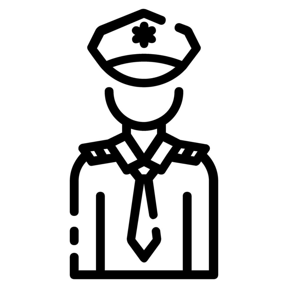 policier avatar vecteur contour icône