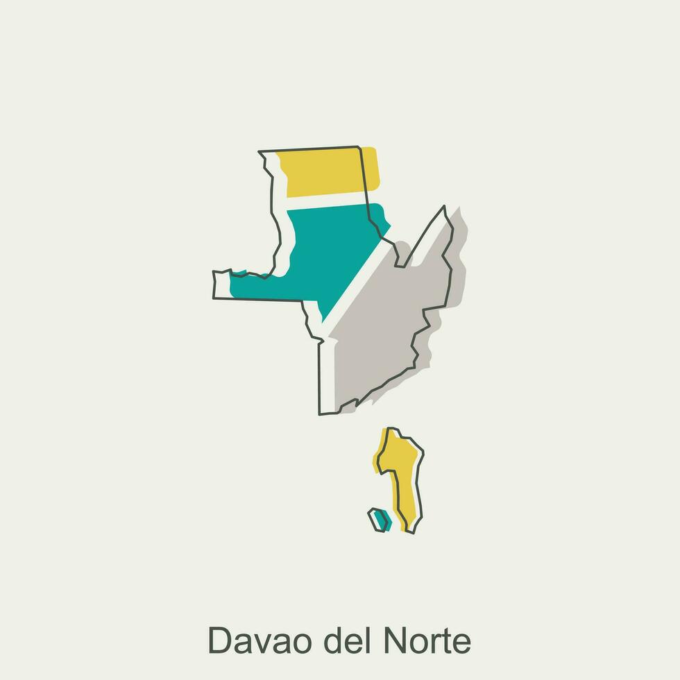 carte de davao del Norte vecteur conception modèle, nationale les frontières et important villes illustration