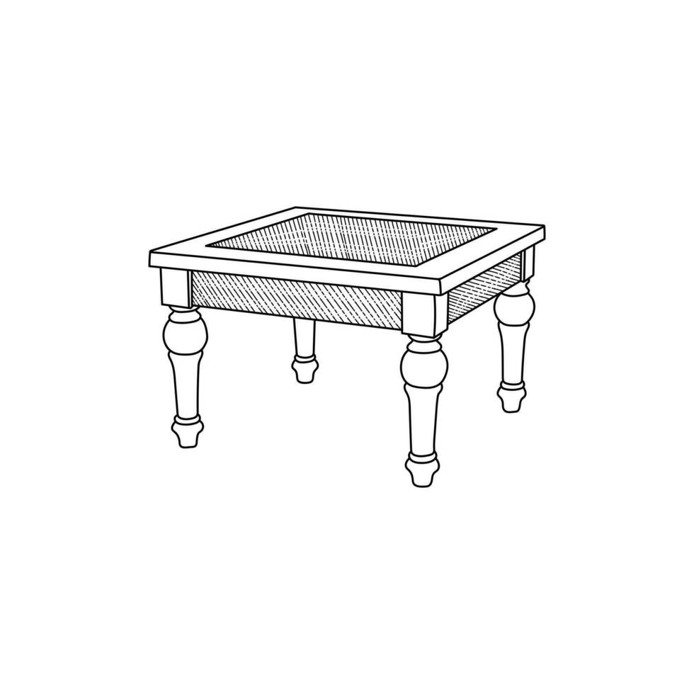 table ligne art style meubles logo, moderne modèle conception, vecteur icône illustration