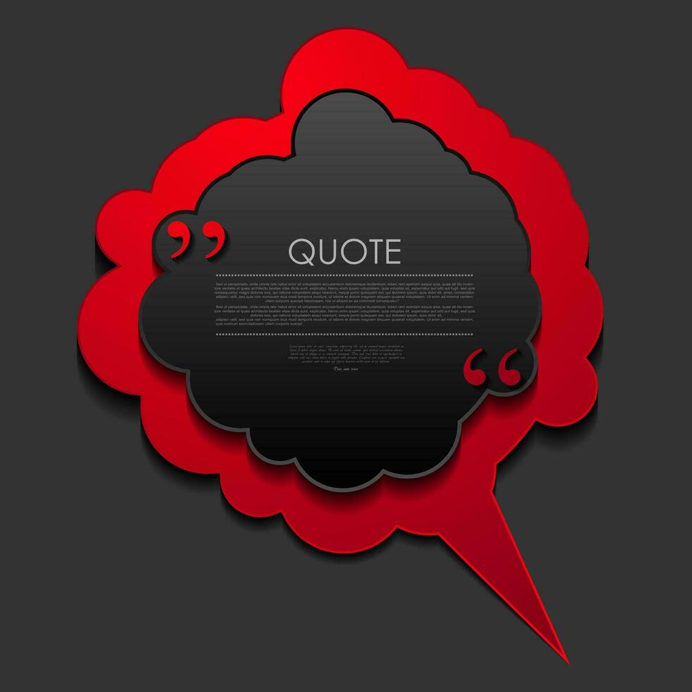 rouge nuage discours bulle avec virgules, citation Contexte vecteur