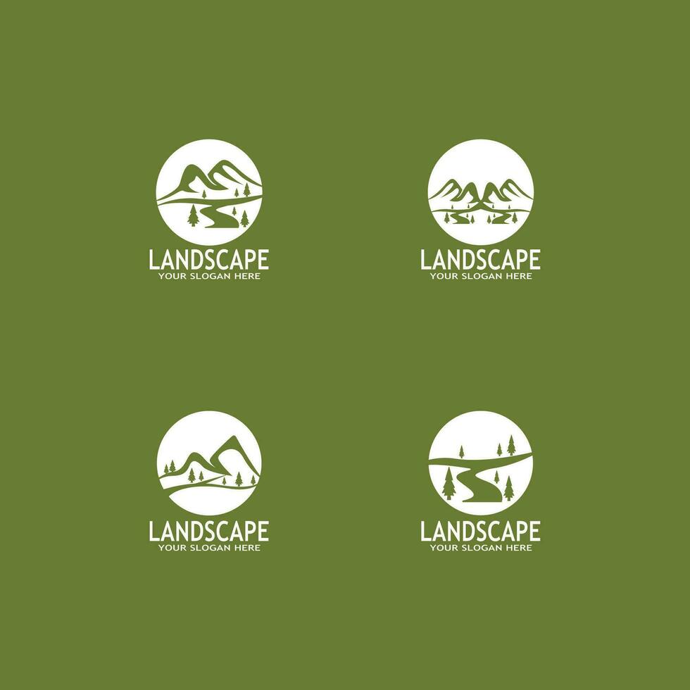 Facile la nature paysage logo vecteur illustration