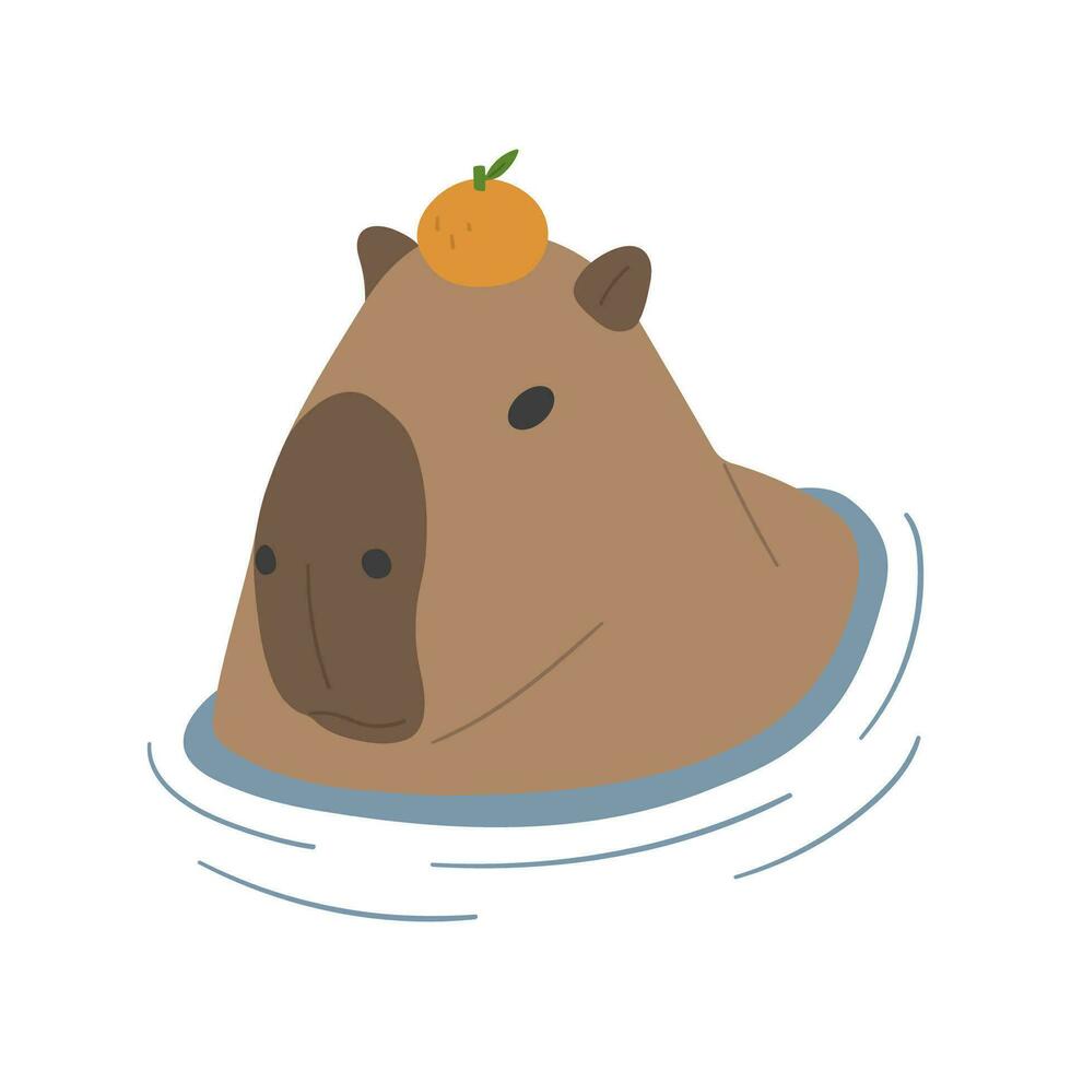 capybara Célibataire mignonne vecteur