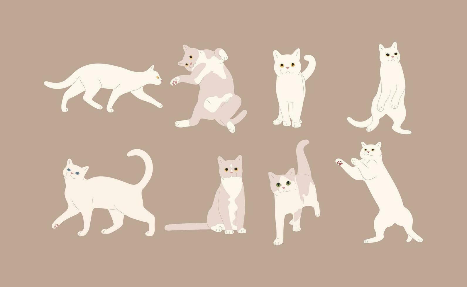 blanc chat groupe vecteur