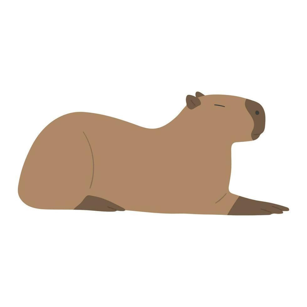 capybara Célibataire mignonne vecteur