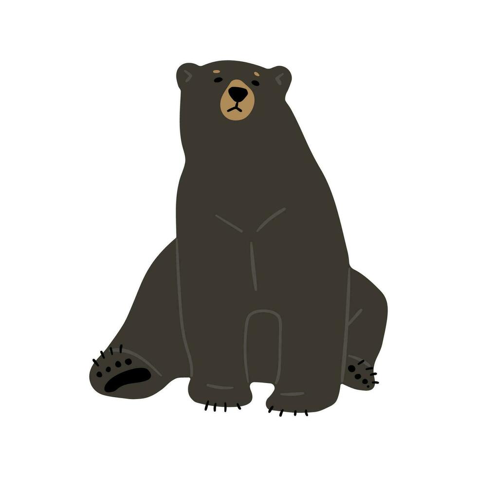 illustration américain noir ours Célibataire sur une blanc Contexte vecteur illustration