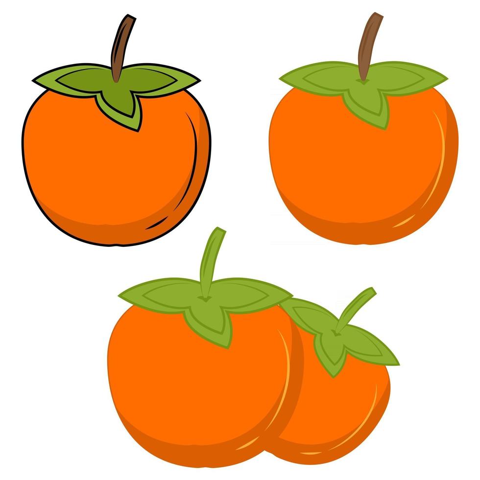 icône de vecteur de couleur kaki. icône de fruits kaki orange. symbole de kaki. un élément simple vecteur plat de sharon illustration, isolé sur fond blanc