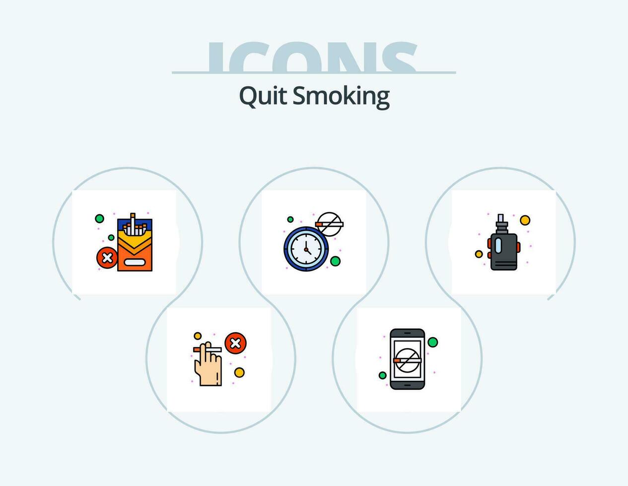 quitter fumeur ligne rempli icône pack 5 icône conception. ne pas autorisé. fumée. ne pas autorisé. cigarette. dangereux vecteur