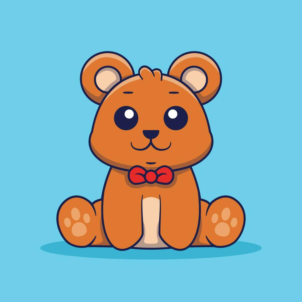mignonne ours mascotte logo dessin animé illustration vecteur