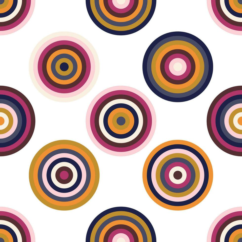 cercles avec Couleur palette. sans couture modèle avec géométrique coloré sphères pour mode tissus. vecteur. vecteur