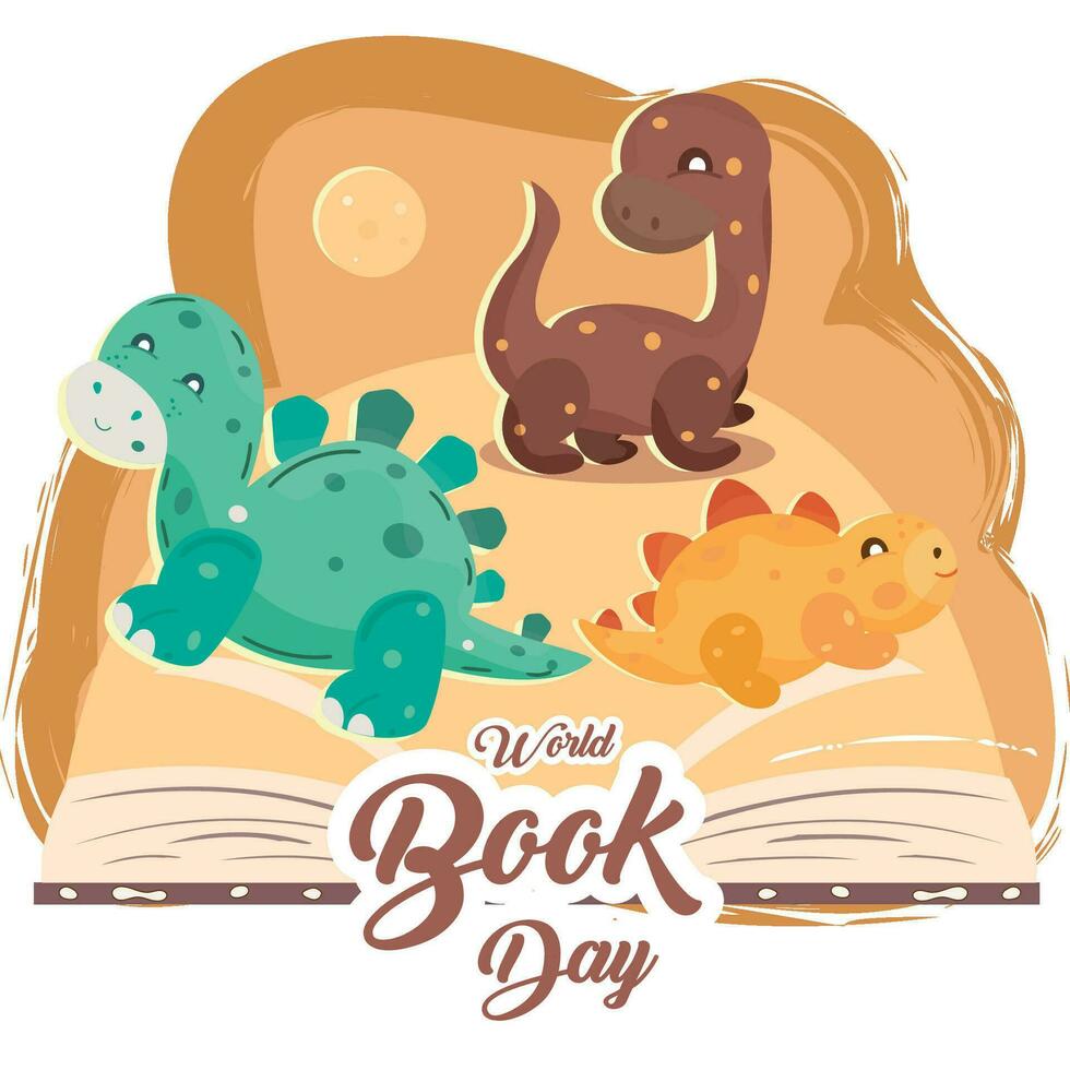 isolé ouvert la biologie livre avec dinosaure animaux Icônes vecteur illustration